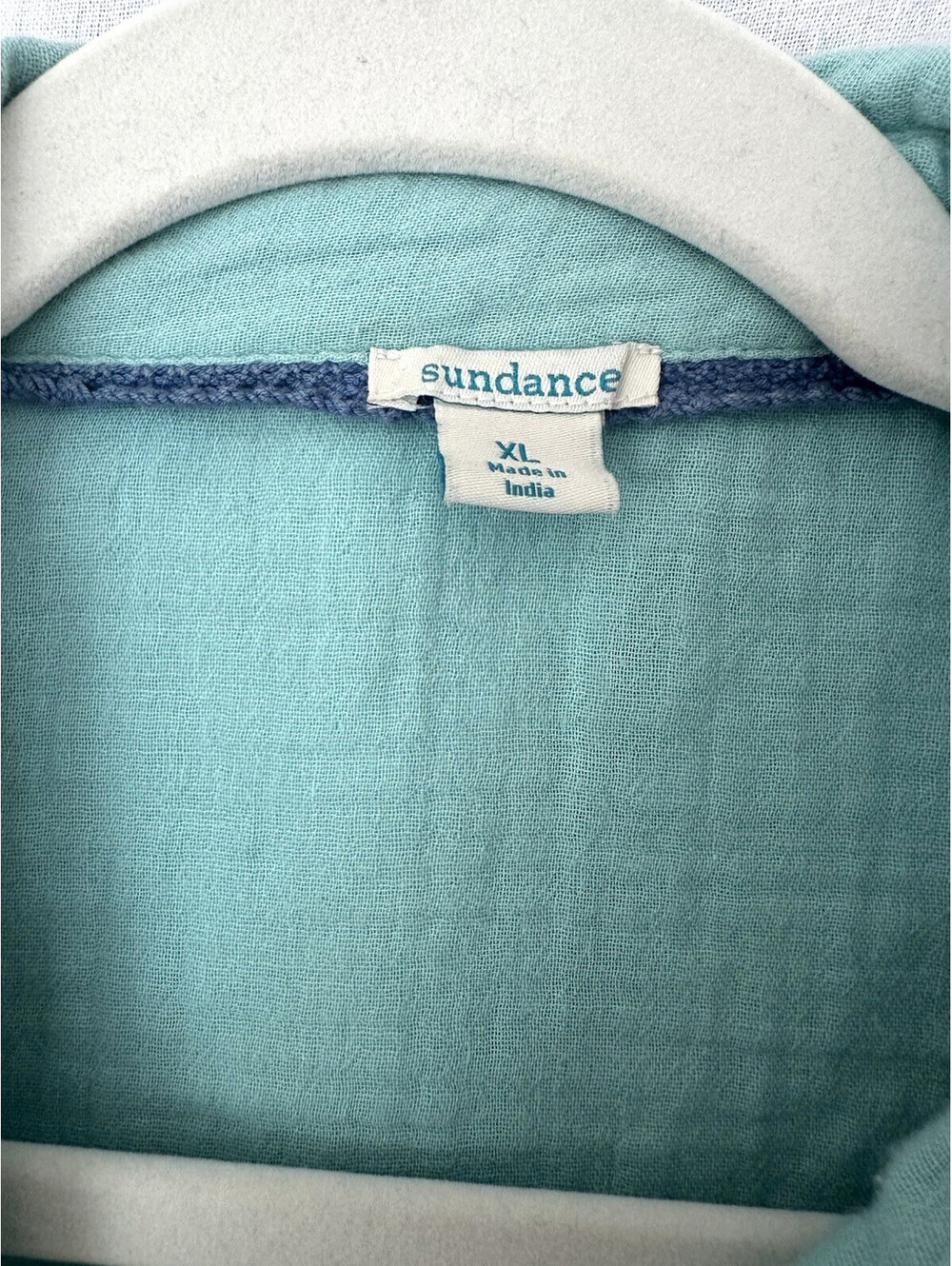 Sundance Women’s Blue Button up Collared Gauzy Boho Shirt Dress Sz XL, Beach - Picture 5 of 9